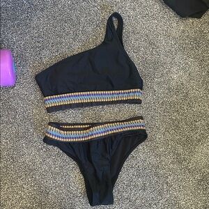 SHEIN Black Bikini with Vibrant Trim